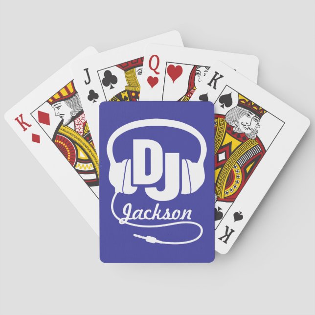 DJ add your name music playing cards (Back)