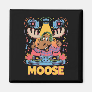 Dj Animal Moose Mixing Beats Music Fun Magnet