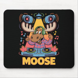 Dj Animal Moose Mixing Beats Music Fun Mouse Pad
