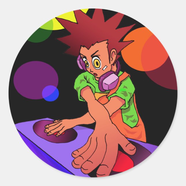 Dj Anime Jr. Classic Round Sticker (Front)