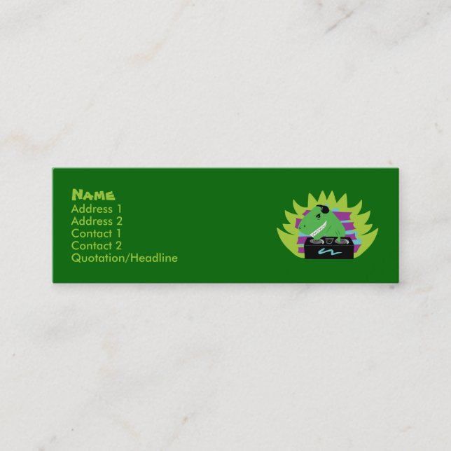 Dj-asaurus Rex T-Rex DJ Profile Cards (Front)