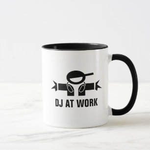 DJ at work custom diskjockey mug for music deejay