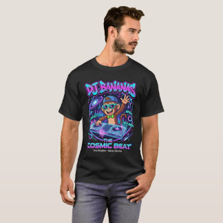 DJ Bananas Cosmic Beat Monkey DJ T-Shirt - Neon Re