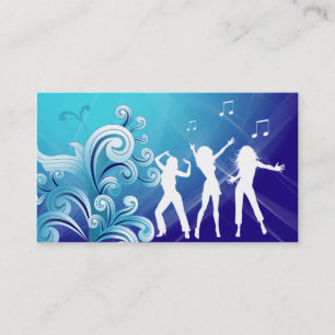 Dj Business Card Music Blue Retro Dance