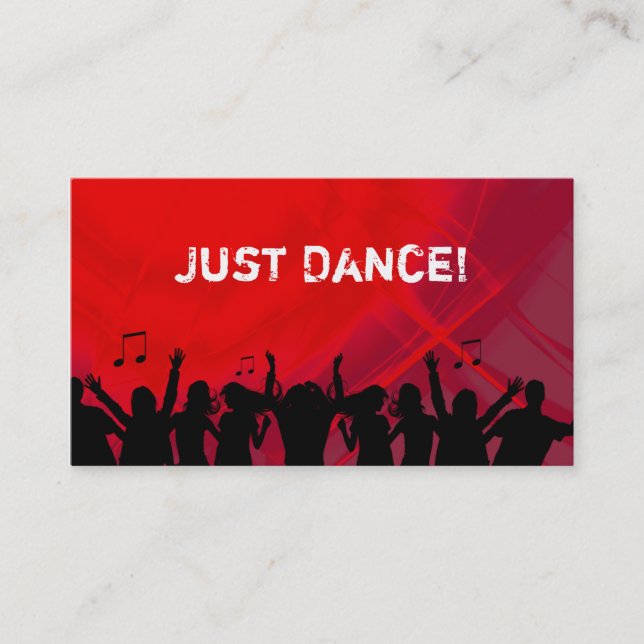 Dj Business Card Music Red Retro Dance 2 (Front)