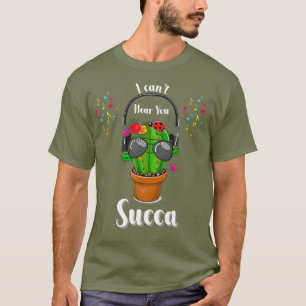 Dj Cactus With Headphones And Sunglasses Plant T-Shirt
