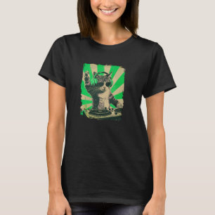 DJ Cat Disco Funny Sound Tech Headphone Techno Mus T-Shirt