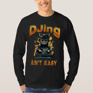 DJ Cat DJing Hip Pop Music Kitty Techno Headphones T-Shirt