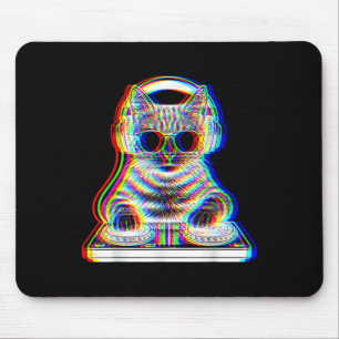 Dj Cat Edm Music Funny Gifts For Cat Lover Men Wom Mouse Pad
