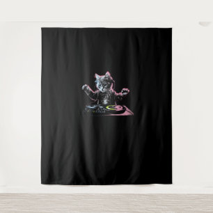 DJ Cat Funny DJ Equipment Drawer Cute Cat Women Me Tapestry