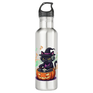 Dj cat halloween Oversized T-Shirt 710 Ml Water Bottle