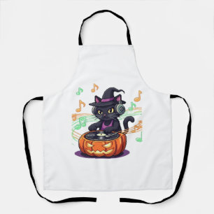 Dj cat halloween Oversized T-Shirt Apron