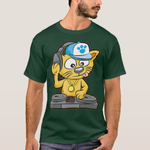 DJ Cat Kitty scratch turntable Scratcher Gift T-Shirt
