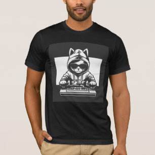 DJ CAT MENS MUSIC LOVER T-SHIRT