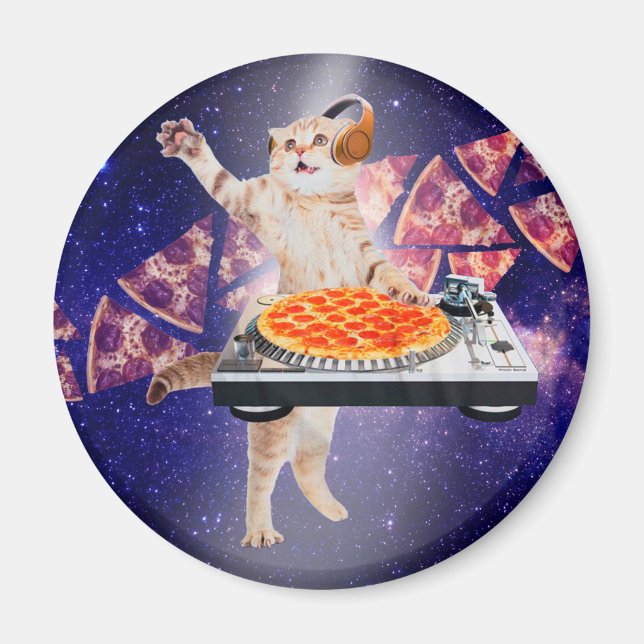 DJ Cat Turntable Mixer Magnet (Front)