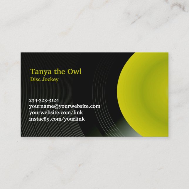 DJ CD Background Business Card (Front)