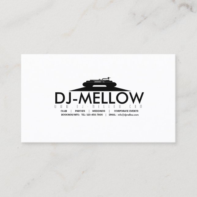 DJ CD Turntable Business Card (Front)