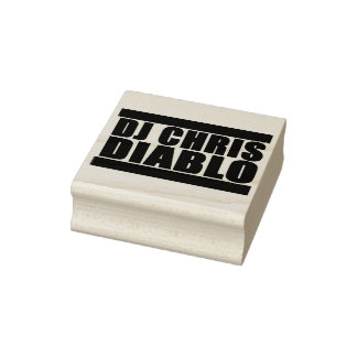 DJ CHRIS DIABLO LOGO RUBBER STAMP MEDIUM