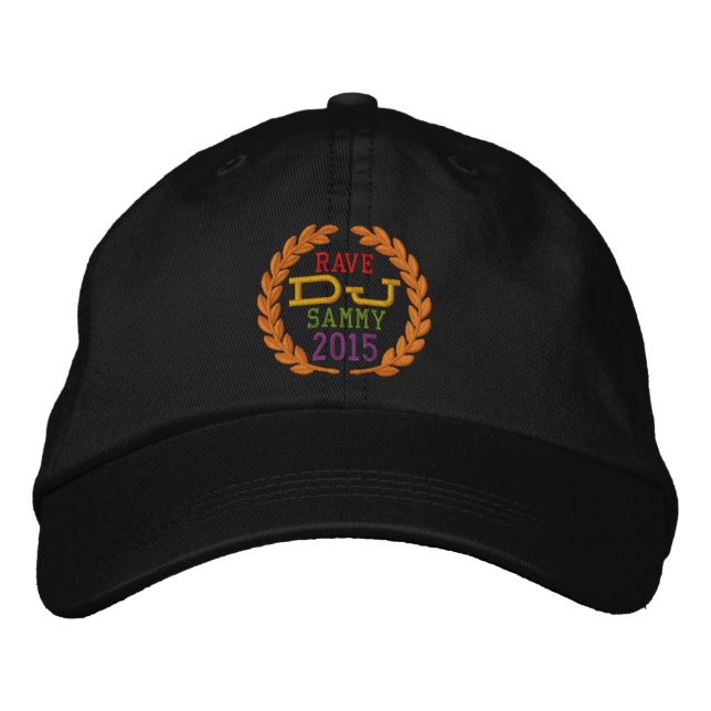 DJ Classic Laurels to Personalize Name Event Year! Embroidered Hat (Front)