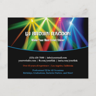 DJ Club Music Uplighting Postcard