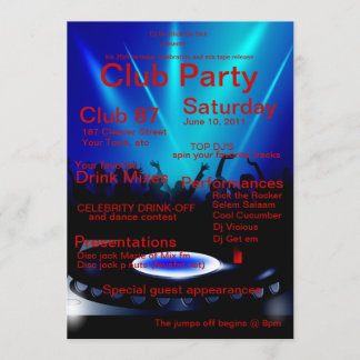 DJ Club Party Invitation