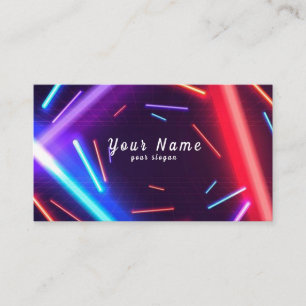 DJ Colourful Neon Lights Vibrant - Stand Out Business Card