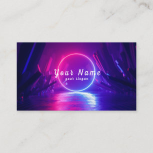 DJ Colourful Neon Lights Vibrant - Stand Out Business Card