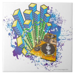 DJ Control Panel Ceramic Tile