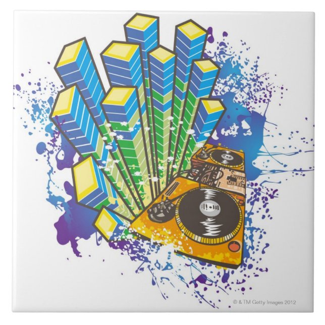 DJ Control Panel Ceramic Tile (Front)