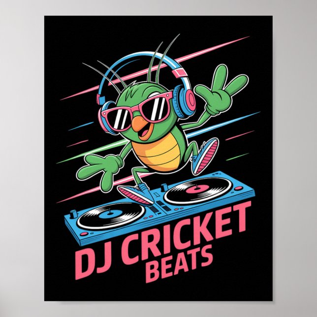 Dj Cricket Beats Groovy Music Fun  Poster (Front)