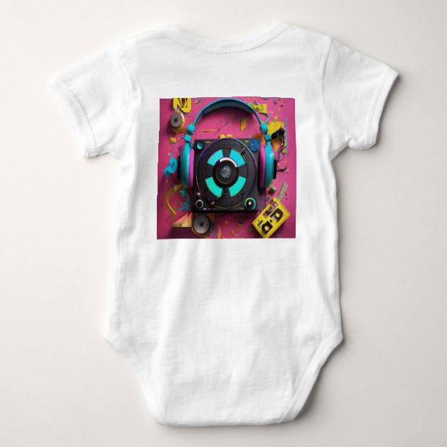 DJ culture Music Symbl For Kids Wear Baby Bodysuit (Back)