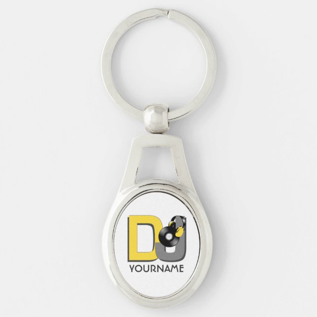 DJ custom colour & monogram key chain (Front)