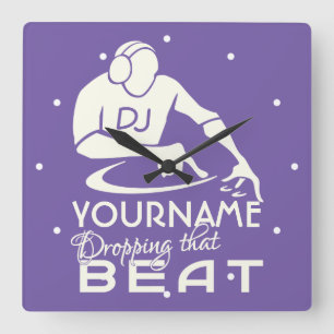 DJ custom colour & monogram wall clock