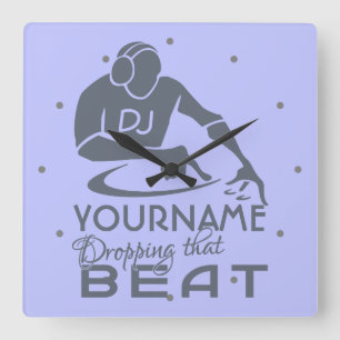 DJ custom colour & monogram wall clock