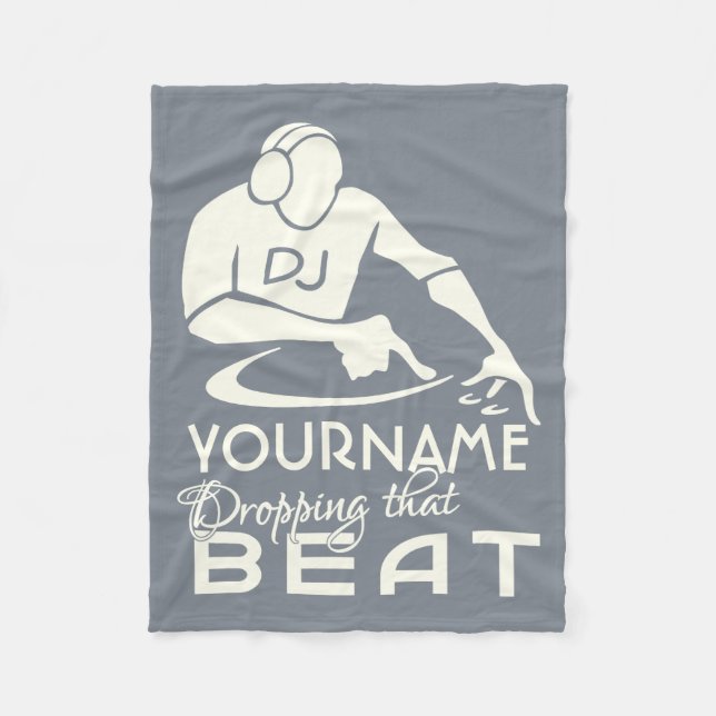 DJ custom name & colour fleece blanket (Front)