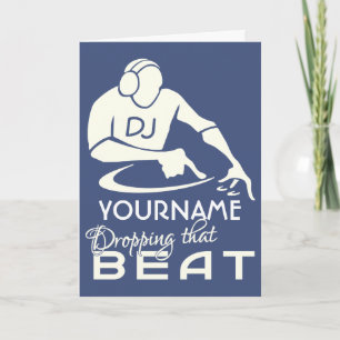 DJ custom name & colour greeting card