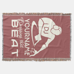 DJ custom name & colour throw blanket