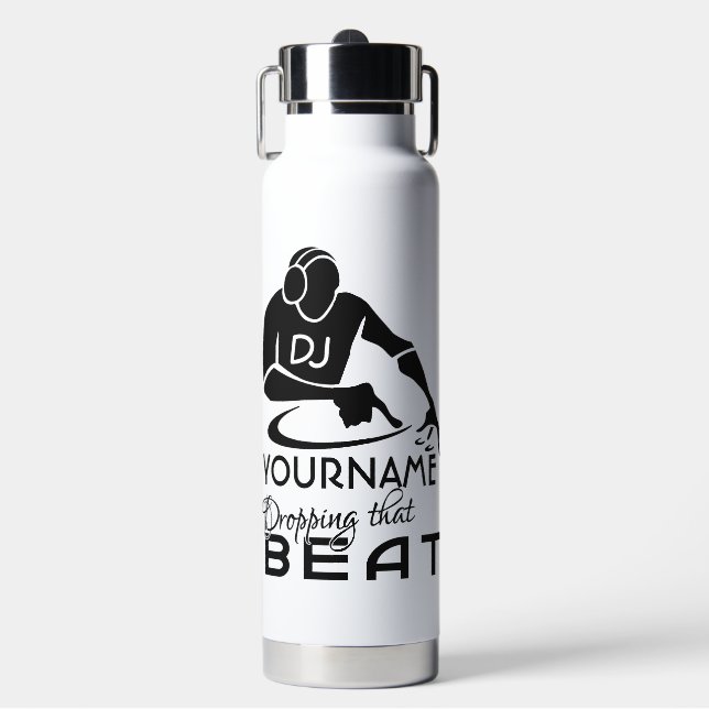 DJ custom name Water Bottle (Front)