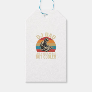 DJ Dad But Cooler Vintage Sunset Vector Design_1 Gift Tags