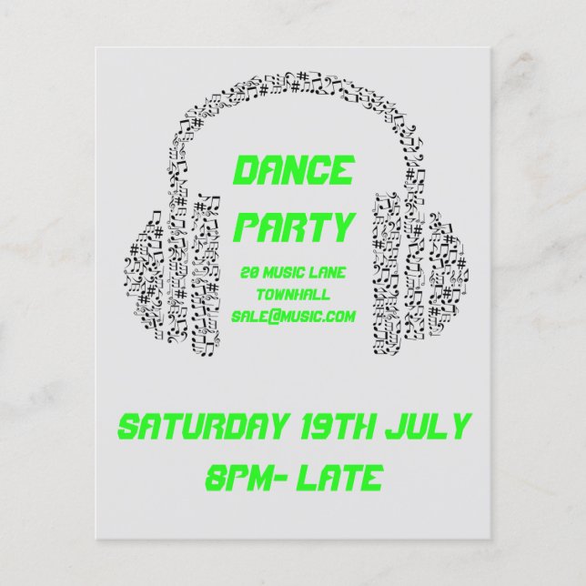 DJ Dance Party Acid neon Nightclub disco Flyer (Front)