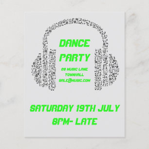 DJ Dance Party Acid neon Nightclub disco Flyer