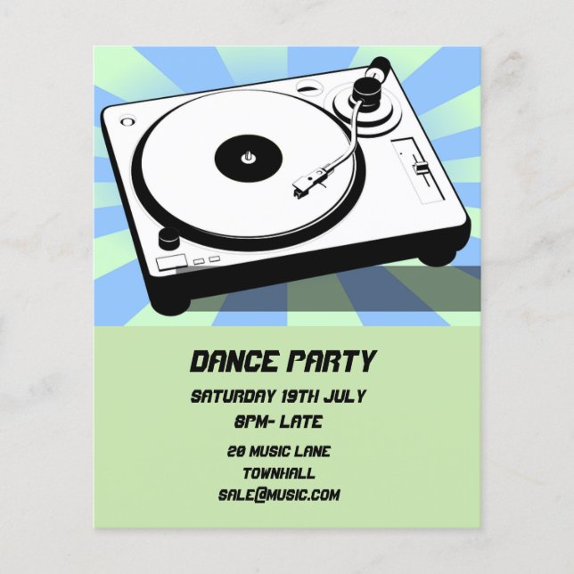 DJ Dance Party Nightclub disco Flyer (Front)