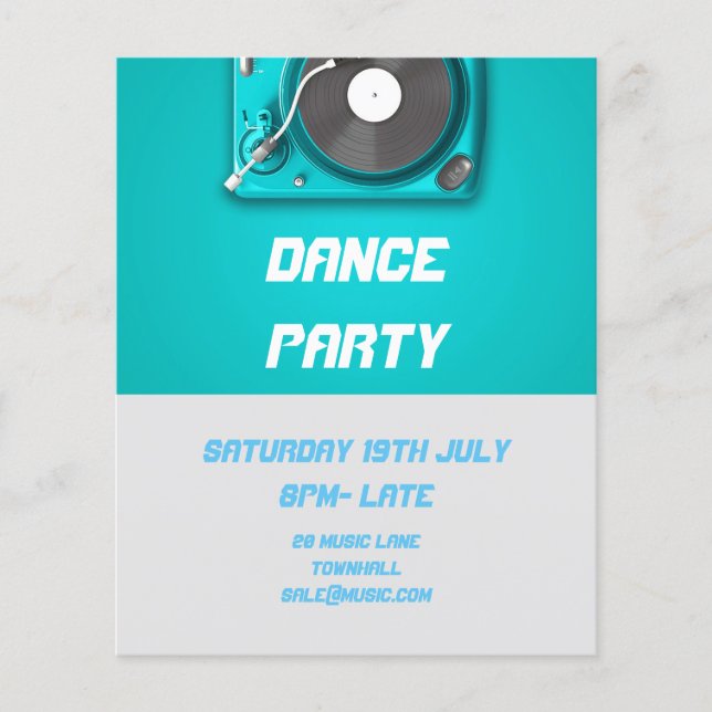 DJ Dance Party Retro Nightclub disco Flyer (Front)