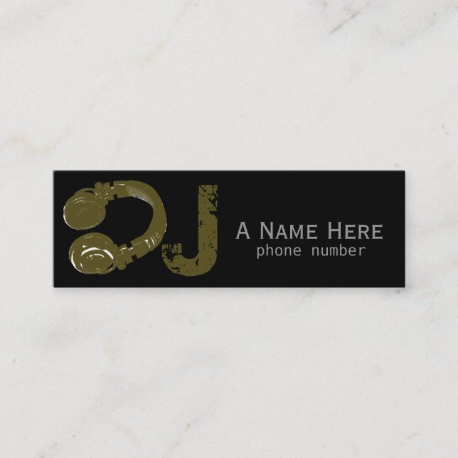 dj / dee jay / electronic music mini business card (Front)