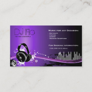 DJ - deejay music coordinator Business Card