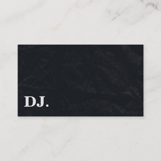 DJ Deejay Professional Bold Text Cool Black Modern Business Card (Front)