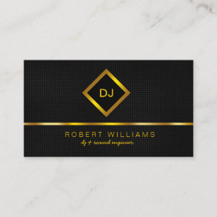 DJ Deejay Professional Gold Faux Music Teacher Business Card