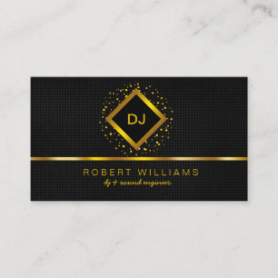 DJ Deejay Professional Gold Faux Music Teacher Business Card
