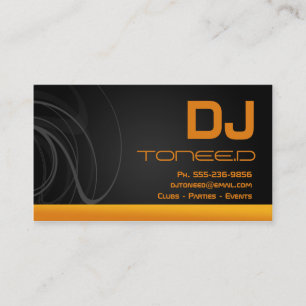 DJ Disc Jockey Business Cards Orange