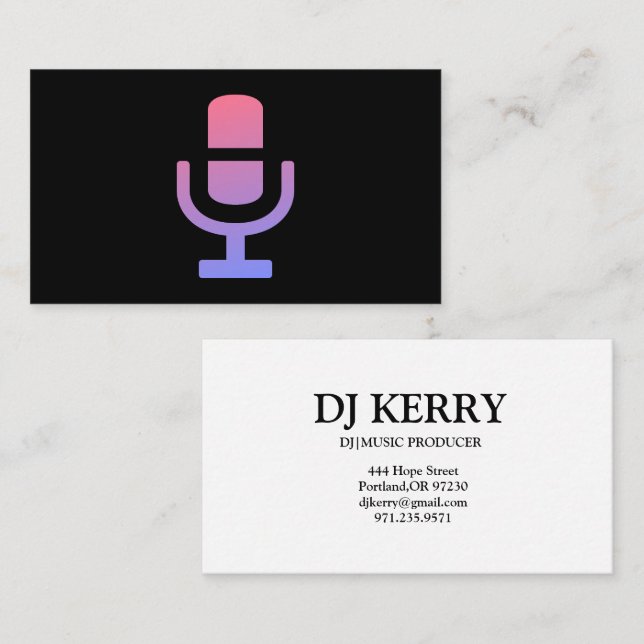 DJ Disc Jockey Electronic Business Card (Front/Back)